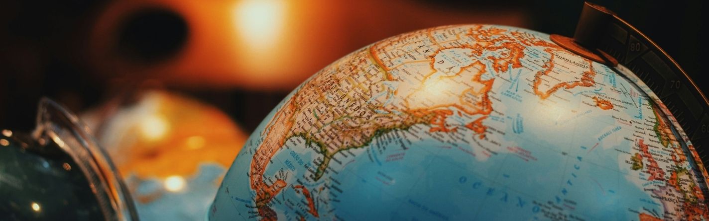 Globe with futuristic lighting